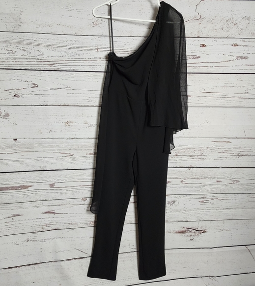 Lauren Ralph Lauren Black Cape Jumpsuit 6 & 12 - Picture 3 of 8